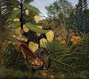 Henri Julien Rousseau - Fight Between A Tiger And A Buffalo