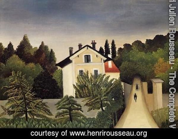 Henri Julien Rousseau - Landscape On The Banks Of The Oise Area Of Chaponval