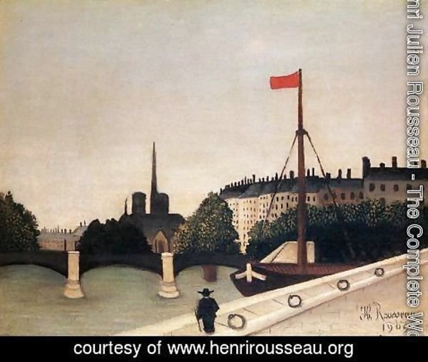 Henri Julien Rousseau - Notre Dame: View of the Ile Saint-Louis from the Quai Henri IV