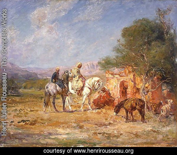 Arab horsemen near the mausoleum