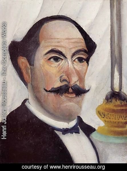 Henri Julien Rousseau - Self Portrait Of The Artist With A Lamp